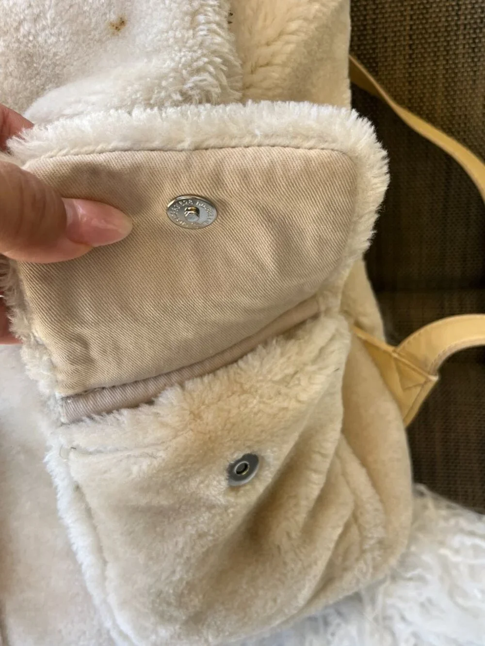 Urban Outfitters Plush Fuzzy Cream Sherpa Flap Backpack Bag
